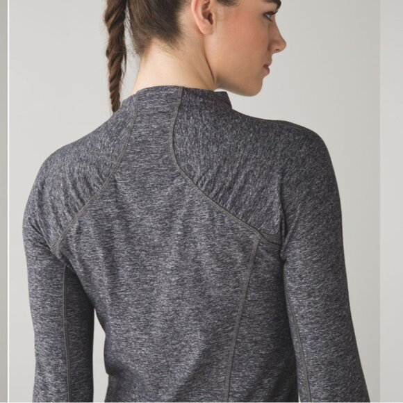 Lululemon Warm It Up Long Sleeve Training Running TopHeathered Black - Picture 4 of 14